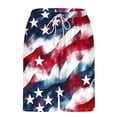 thumbnail image 4 of Ynynloco Mens Swim Trunks: 2 in 1 with Compression Liner Pockets Drawstring Stretch Quick Dry American Flag Print, 4 of 5