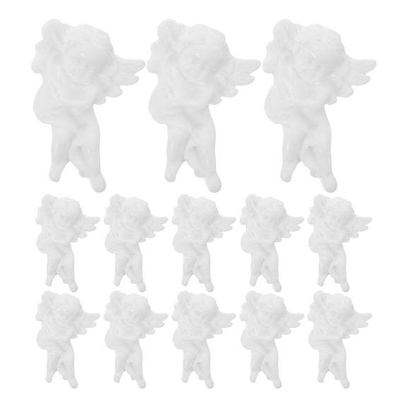 BESTYASH 100 Pieces White Resin Angel Miniature Figurines Flatback Charms for Christmas Decorations and Craft Projects