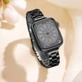 thumbnail image 3 of Metal band Compatible with Apple Watch Band 38mm 40mm 41mm for women, Slim and Thin Stainless Steel Replacement Adjustable Wristband for iWatch Series 9/8/7/6/5/4/3/2/1/SE, Black, 3 of 7