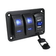 thumbnail image 2 of Panel de interruptor de balancín 4.2A Voltímetro de cargador USB doble para el automóvil Marine de botes 3 pandillas, 2 of 8