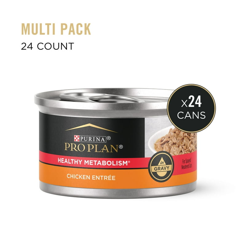 Purina Pro Plan Healthy Metabolism Chicken Wet Cat Food 3 oz Cans 24 Pack