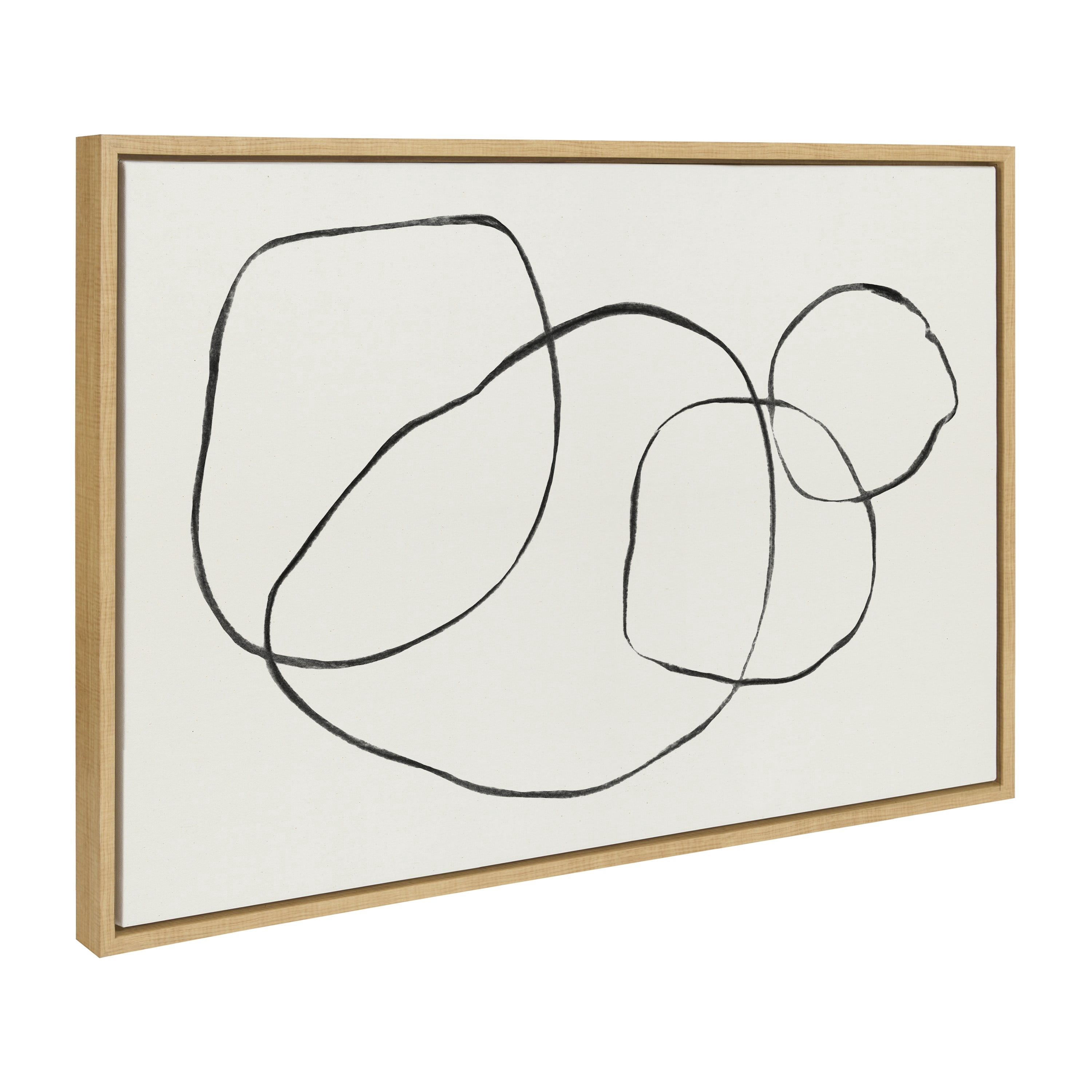 Sylvie Circles, Grow, and Minimalist Woman 23 in x 33 in Framed Painting Canvas Art Prints, by Kate and Laurel Set of 3