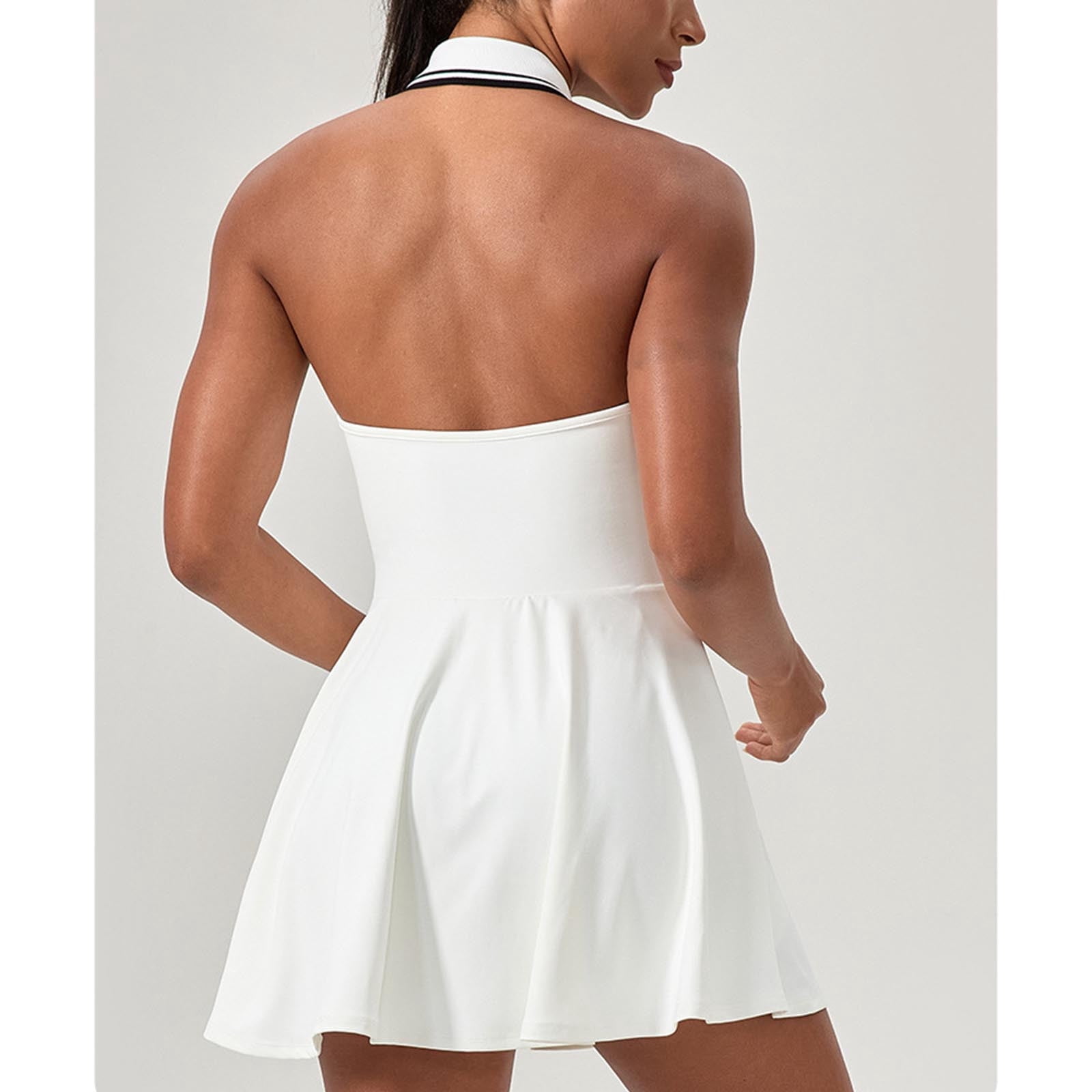 Enjoytime Athletic Dresses for Women 2026 Leeveless Turndown Collar Backless Mini Dress Golf Workout Tennis Dress