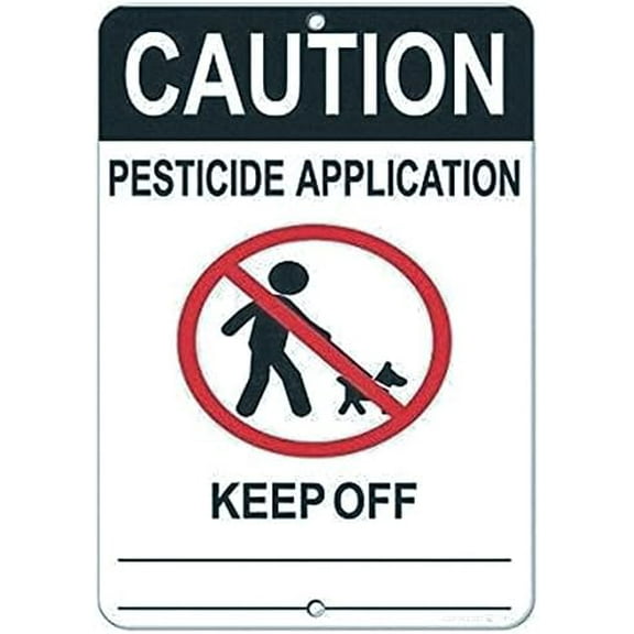 Caution Pesticide Application Keep Off Hazard Sign Road Sign Business Sign 8x12 Inches Metal Tin Sign Yard Signs