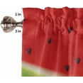 thumbnail image 5 of Kitchen Curtains Set, Summer Watermelon Kitchen Curtains and Valances Set, Red Green Fruits Watercolor Rod Pocket Tier Curtains 24 Inch Length for Cafe/Bedroom Windows, 5 of 6