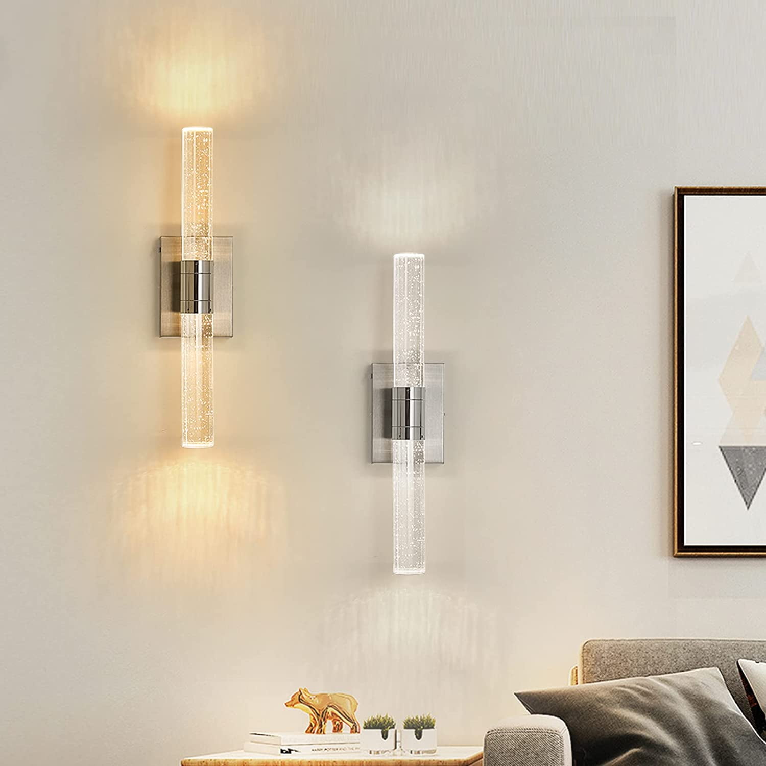 SM Bathroom Light Fixtures, Brushed Nickel LED Vanity Light Bar