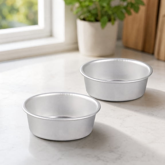 PAMINGONO 2Pcs Oval Cheesecake Pans Silver Aluminum Alloy Baking Supplies for Beginners Home Use