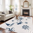 thumbnail image 2 of Large Area Rugs for Living Room Bedroom, Coastal Nautical 8'x10' Rug Washable Carpet Runner Indoor Outdoor, Summer Ocean Octopus Starfish Grey Wave Non Slip Floor Mats Rug for Kitchen, Patio, 2 of 8