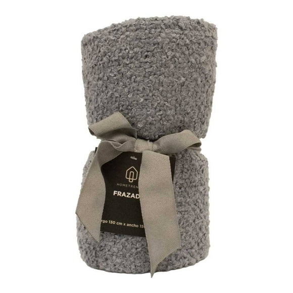 Frazada Home Trends 1 Pieza Diseño de Borrego Liso Gris