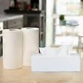 thumbnail image 3 of Relaxdays Tissue Box, Tissue Dispenser Bathroom, Kitchen, Bamboo Wood, HLP: 7.5 x 24 x 12 cm, White, 3 of 4