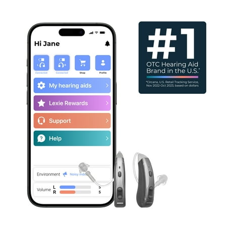 Lexie Hearing - Lexie Lumen self-fitting OTC hearing aids - Silver