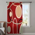 thumbnail image 4 of Geometric Red Sheer Curtains 72 Inches Long, Boho Retro Abstract Circle Black Green Light Filering Curtains, Breathable Simi Curtain Privacy Drapes for Living Room Bedroom Window Treatment, 4 of 9