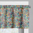 thumbnail image 5 of Ambesonne Bohemian Valance & Curtain, Checkered Folk, 55"x30", Multicolor, 5 of 6
