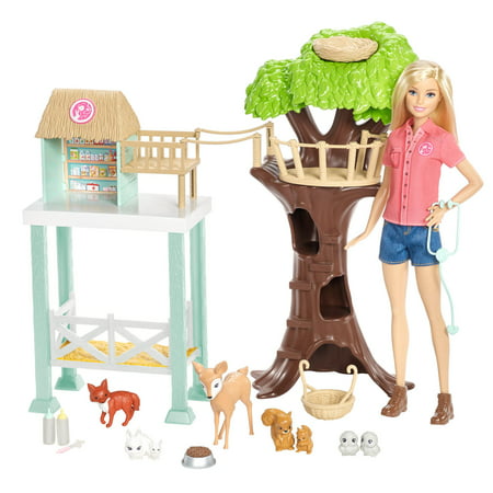 Barbie Pet Rescue Center Playset with Doll, 8 Animals &