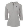 thumbnail image 2 of Women's Cutter & Buck  Gray UTSA Roadrunners DryTec Virtue Eco Pique Recycled 3/4-Sleeve Half-Zip Pullover Hoodie, 2 of 3