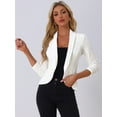 thumbnail image 4 of DARING DIVA Women's Velvet Shawl Lapel Collar Open Front Cardigans M White, 4 of 6