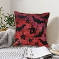 thumbnail image 4 of KLL Bats And Spiders Decorative Throw Pillow Covers Velvet Soft for Couch Sofa Bedroom Living Room Outdoor (No pillow core)- 20"x20", 4 of 5