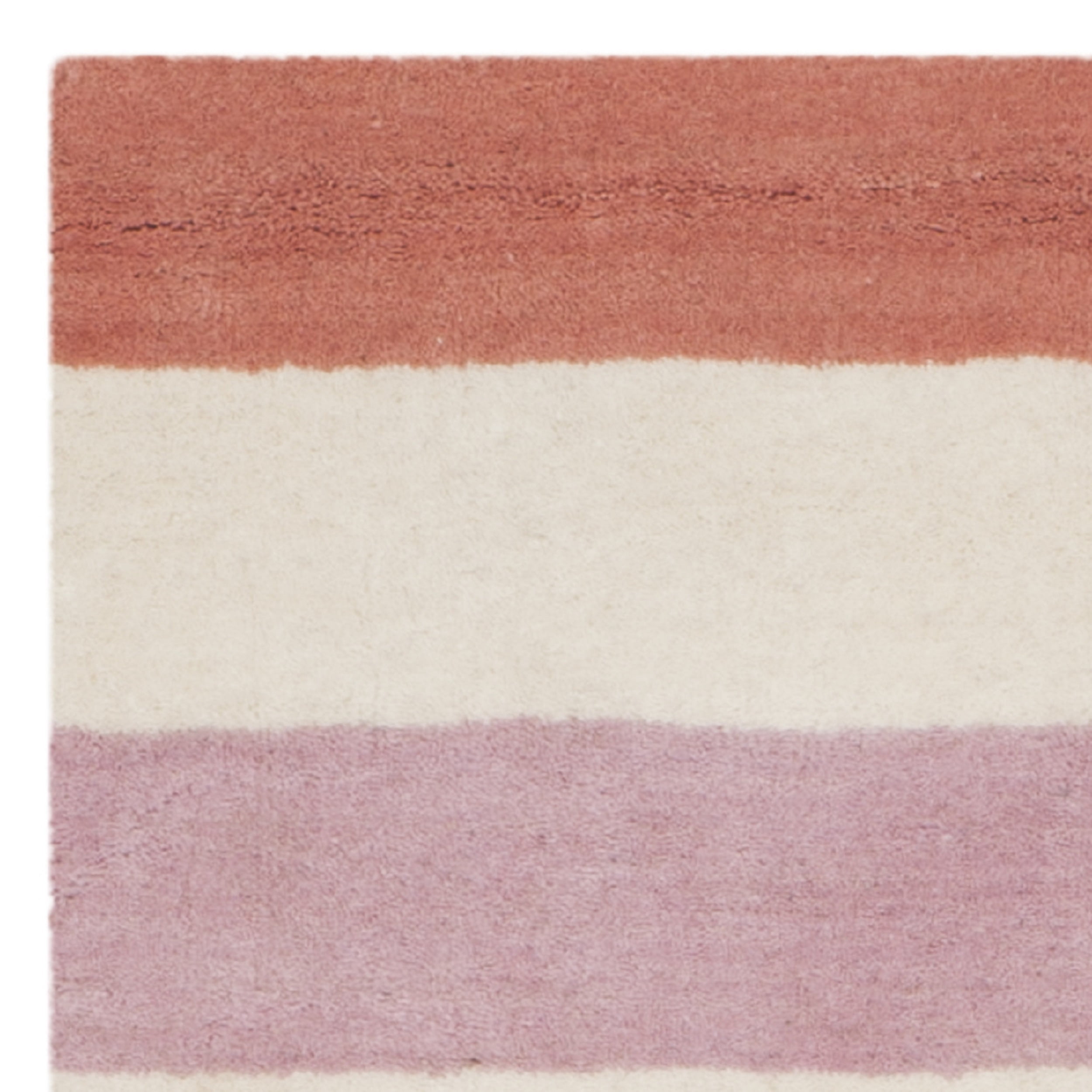 SAFAVIEH Martha Stewart Circus Stripe Wool Runner Rug, Peony, 2'3" x 8'