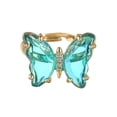 thumbnail image 2 of Hyasfey Women Ring Butterfly Shape Clear Rhinestone Opening Adjustable Ring Jewelry Polished Bride Wedding Party Prom Lady Finger Ring Women Gift, 2 of 8