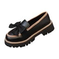 thumbnail image 6 of Xucatan Women's Patent Leather Loafers, Round Toe Closed Toe Low Heel Slip On Shoes with Chunky Sole, British Style Comfortable Platform Flats, Versatile Casual Office Footwear Gift, 6 of 7