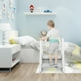 thumbnail image 4 of Costway Kids Step Stool Learning Helper w/Armrest for Kitchen Toilet Potty Training Gray, 4 of 10