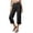 Black, variant on NinXxx Women's Wide Leg Breathable Blend Cropped Trousers Travel Work Black M