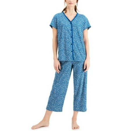 

Charter Club Cotton Short Sleeve Pajama Top Size Medium: M/Blue