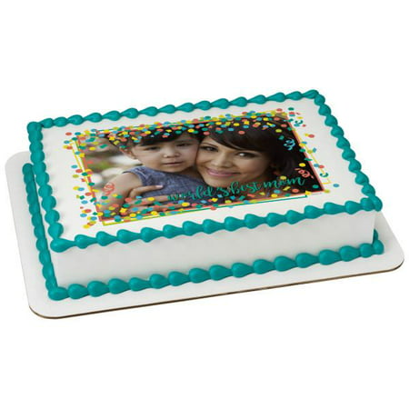 Worlds Best Mom Edible Cake Topper Image Frame