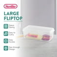 thumbnail image 3 of Caja de almacenamiento Sterilite rectangular con tapa abatible, paquete de 6 unidades, 4,5 L, transparente, 3 of 9