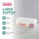 thumbnail image 3 of Caja de almacenamiento Sterilite rectangular con tapa abatible, paquete de 6 unidades, 4,5 L, transparente, 3 of 9