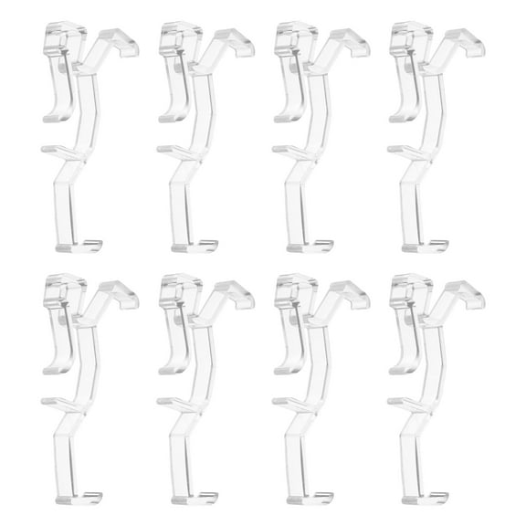 8pcs Valance Clips, 2.5in Clear Plastic Valance Hidden Retainer Holder Installation Bracket for Horizontal Wood and Faux Wood Blinds