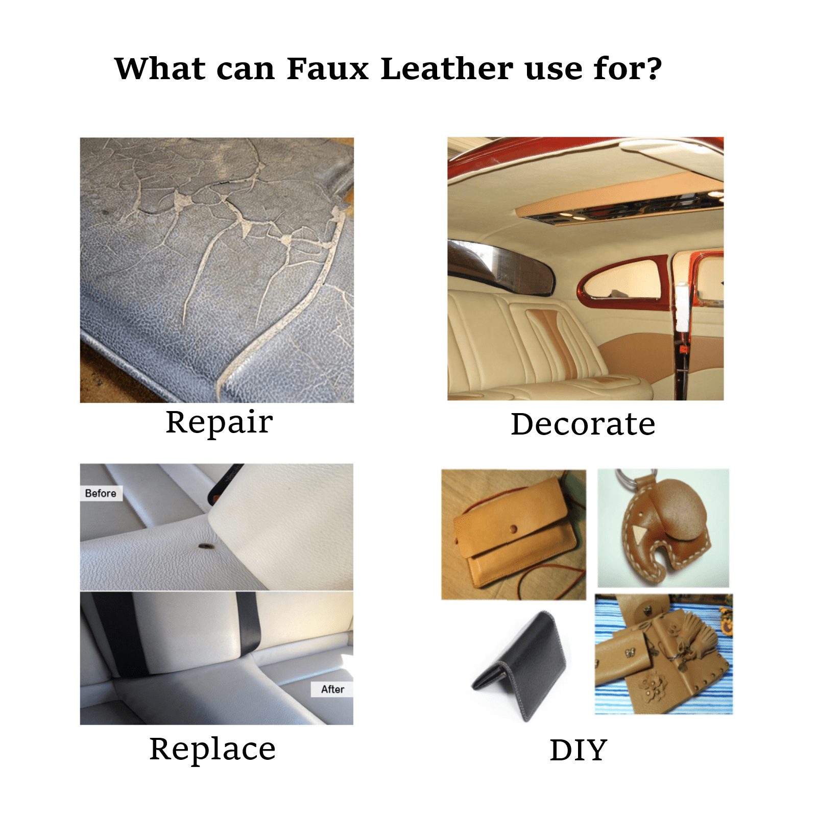 PVC Vinyl Fabric Waterproof UV Protected Faux Leather for Car Seat Boat Furniture Upholstery Repair, Spider Weave Backing Scratch Resistant (Gray, 54in Wide)