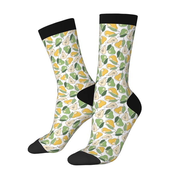 Balery Fruit Pears Calcetas Largas con Estampado para Hombre y Mujer – Suaves y Transpirables, Talla Única (US 5-11)