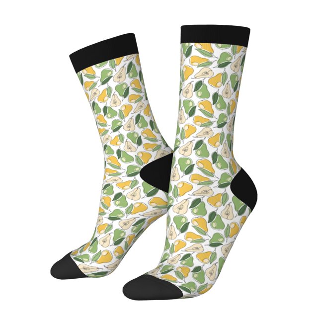Balery Fruit Pears Calcetas Largas con Estampado para Hombre y Mujer – Suaves y Transpirables, Talla Única (US 5-11)