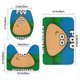 thumbnail image 3 of Pou Juego de 3 alfombras de baño de coral fleece: tapete de baño + alfombra de inodoro en forma de U + funda de tapa de inodoro en forma de O, 3 of 6