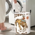 thumbnail image 5 of Lsque Cowboy Up Vintage Wild West Pattern Laundry Hamper Basket, Tall Woven Rope Hamper Basket for Clothes, Lightweight Storage Basket, Collapsible Waterproof-Small, 5 of 6