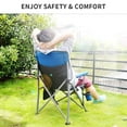 thumbnail image 2 of UMINEUX Portable Camping Chair, Folding Quad Outdoor, Large Heavy Duty Support 330 lbs, Blue, 2 of 7