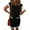 #195-Black, variant on Women's Round Neck Sleeveless Ribbed Contrast-Knit Solid Shift Dress for Summer Casual Wear Comfortable and Breathable with Side Pockets