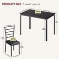 thumbnail image 6 of Dining Table Set for 4, Rectangle Kitchen Dining Table with 4 Upholstered Chairs for Small Space, Apartment, Home Office, Black, 6 of 7