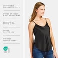 thumbnail image 4 of Fishers Finery Women's 100% Silk Camisole Loose Fit Tank Top - IMPROVED FIT (Black, L), 4 of 6