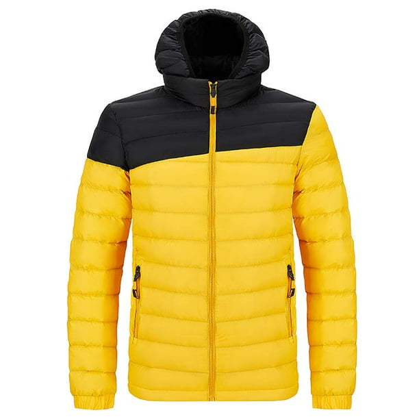 Chaqueta tipo parka de invierno con parches gruesa cortavientos para exteriores impermeable con capucha chaqueta acolchada para hombre Liuwei Walmart en linea