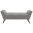 thumbnail image 2 of SAFAVIEH Couture Damian Solid Tufted Linen Contemporary Bench, Light Grey, 2 of 10