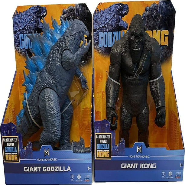 Godzilla Vs Kong 21 Bundle Of 2 Monsterverse Movie Series 11 Action Figures Giant Kong Giant Godzilla Walmart Com