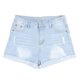 thumbnail image 1 of Pantalones cortos ajustados para mujer, de color liso, con bolsillos y agujeros, de cintura media, rectos, para verano, azul claro, L, 1 of 15