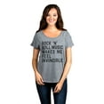 thumbnail image 2 of Thread Tank Rock N Roll Music Women's Relaxed Slouchy Dolman T-Shirt Tee Heather Grey Small, 2 of 4