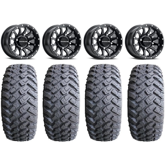 Raceline Trophy 14" Black Wheels 31" MotoHammer Tires Kawasaki Mule Pro FXT