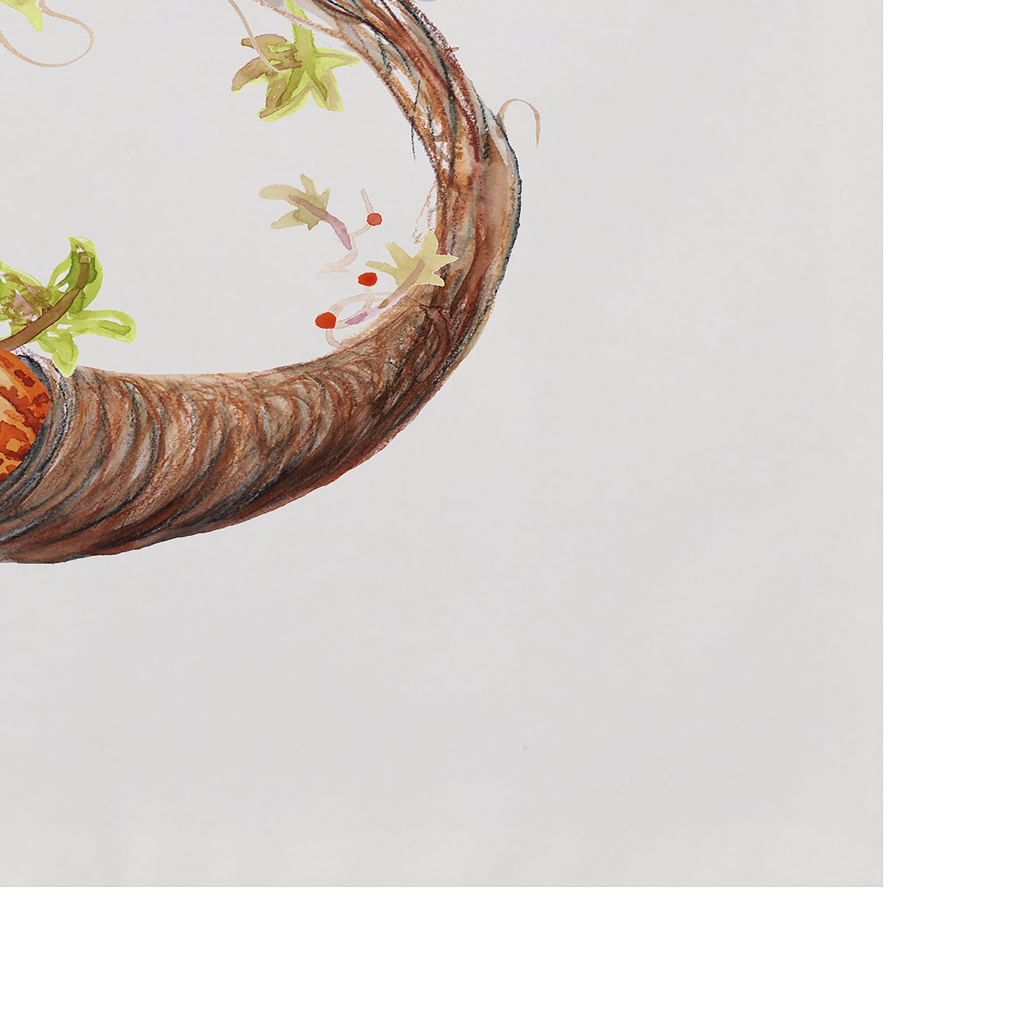 Cornicopia Wreath 18 x 14 Inch Cream Fall Print Placemat (Set of 4)