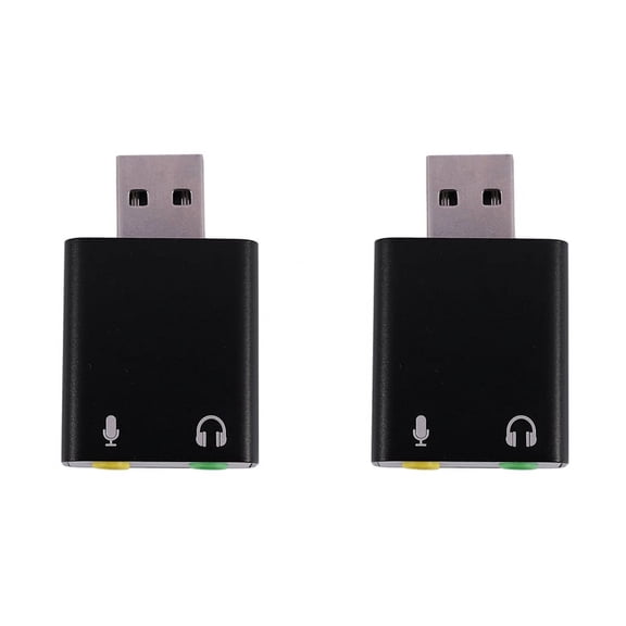 2X 7.1-Channel Aluminum Alloy USB Sound Card Computer External Sound Card USB7.1 Sound Card Analog Sound Card