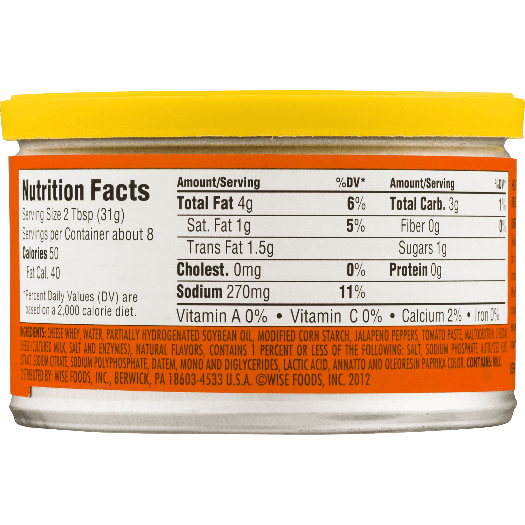 Wise Nacho Cheese Dip, 9 oz. Aluminum Can, Low Sodium, Shelf Stable