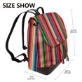 thumbnail image 2 of Balery Mexican Serape Blanket Stripes Mochila de Cuero para Mujeres, Gran Capacidad, Bolsa de Viaje Multifuncional, Mochila de Cuero y Bolsa de Hombro para Mujeres, 2 of 4